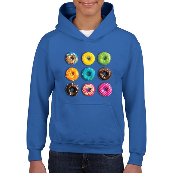 IWPF - Big Boys Hoodies and Sweatshirts - Love Food Donuts Doughnuts