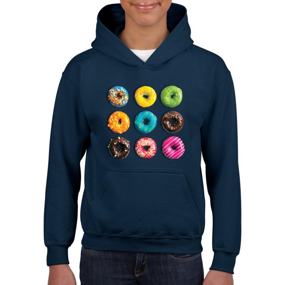 IWPF - Big Boys Hoodies and Sweatshirts - Love Food Donuts Doughnuts