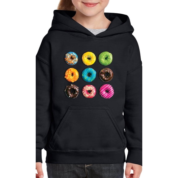 IWPF - Big Boys Hoodies and Sweatshirts - Love Food Donuts Doughnuts