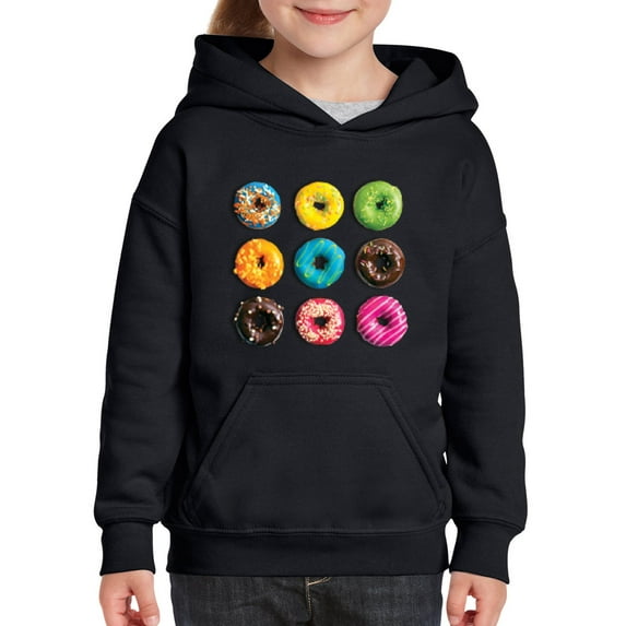 IWPF - Big Boys Hoodies and Sweatshirts - Love Food Donuts Doughnuts
