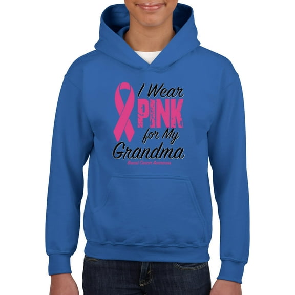 IWPF - Big Boys Hoodies and Sweatshirts, up to Big Boys Size 24 - I Wear Pink For My Grandma