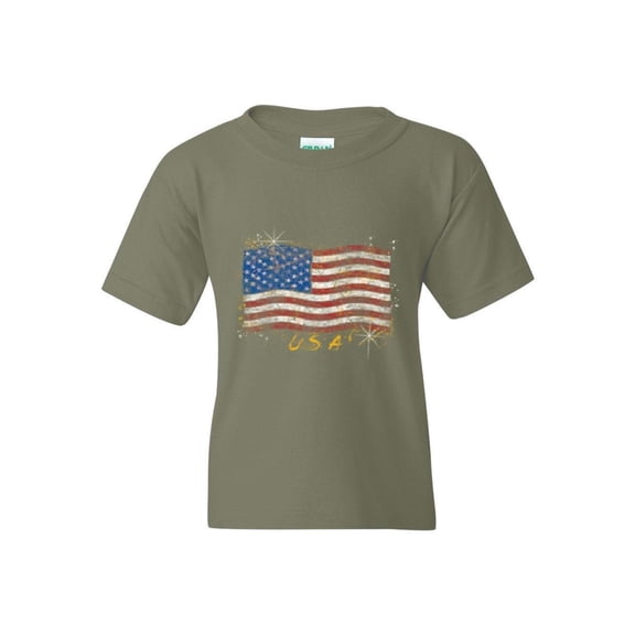 IWPF - Big Boys T-Shirts and Tank Tops - American Flag USA in Gold