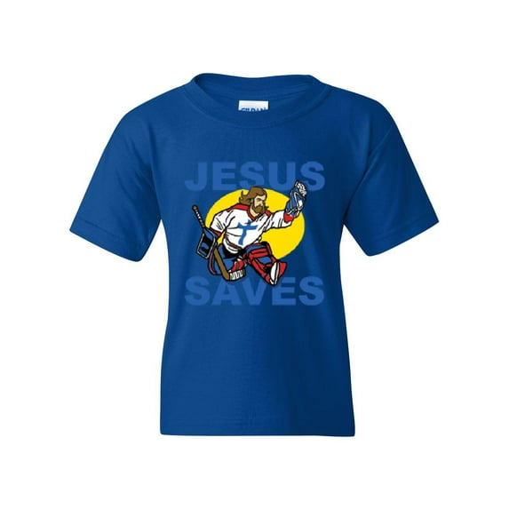 IWPF - Big Boys T-Shirts and Tank Tops, up to Big Boys Size 24 - Jesus Saves Hockey Goalie