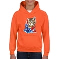thumbnail image 1 of IWPF - Big Girls Hoodies and Sweatshirts - American Flag 4th of July Kitty, 1 of 5