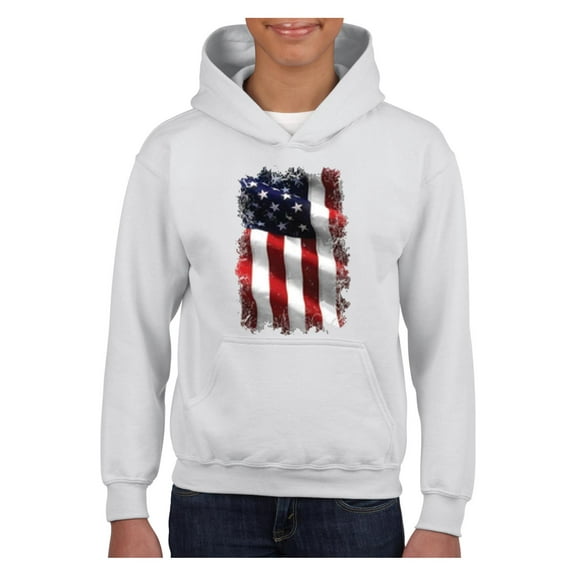 IWPF - Big Girls Hoodies and Sweatshirts - American Flag 4th of July