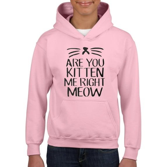 IWPF - Big Girls Hoodies and Sweatshirts - Are You Kitten Me Right Meow