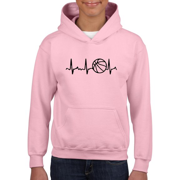 IWPF - Big Girls Hoodies and Sweatshirts - Basketball Heartbeat