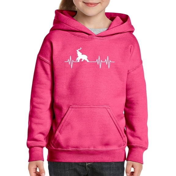 IWPF - Big Girls Hoodies and Sweatshirts - Elephant Heartbeat