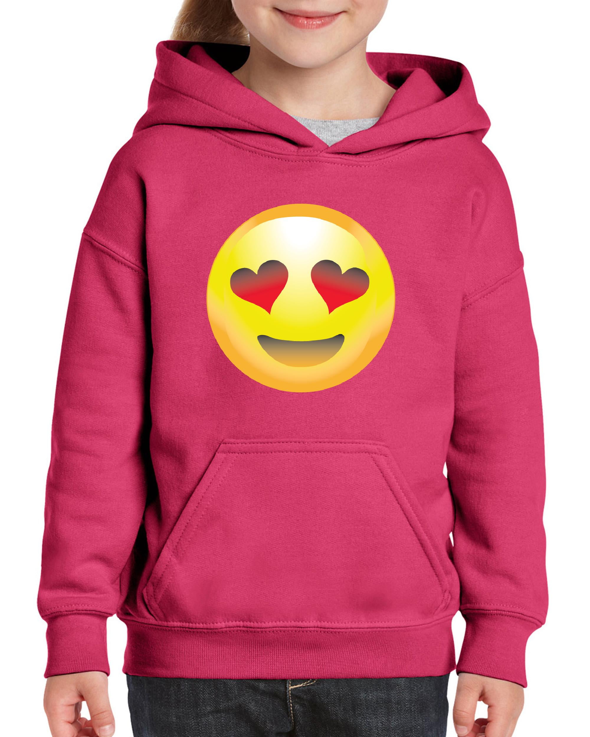 IWPF Big Girls Hoodies and Sweatshirts Emoji HeartShaped Eyes