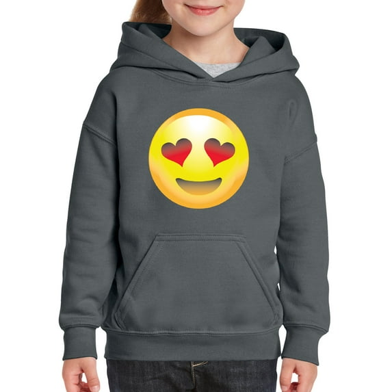 IWPF - Big Girls Hoodies and Sweatshirts - Emoji Heart-Shaped Eyes