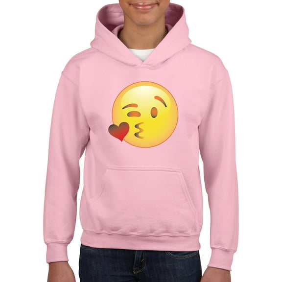IWPF - Big Girls Hoodies and Sweatshirts - Emoji Winky Face