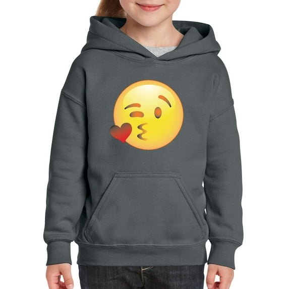 IWPF - Big Girls Hoodies and Sweatshirts - Emoji Winky Face