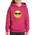 thumbnail image 1 of IWPF - Big Girls Hoodies and Sweatshirts - Emoji with Sunglasses, 1 of 5