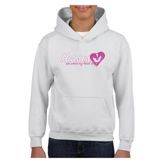 IWPF - Big Girls Hoodies and Sweatshirts - Horses Where My Heart Is