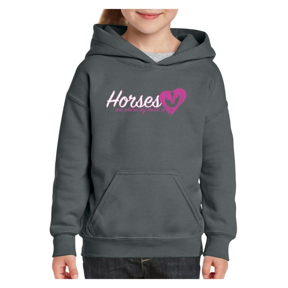 IWPF - Big Girls Hoodies and Sweatshirts - Horses Where My Heart Is