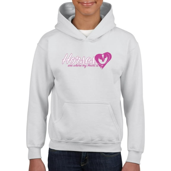 IWPF - Big Girls Hoodies and Sweatshirts - Horses Where My Heart Is