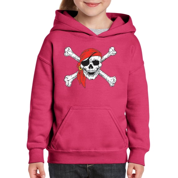 IWPF - Big Girls Hoodies and Sweatshirts - Jolly Roger Skull & Crossbones
