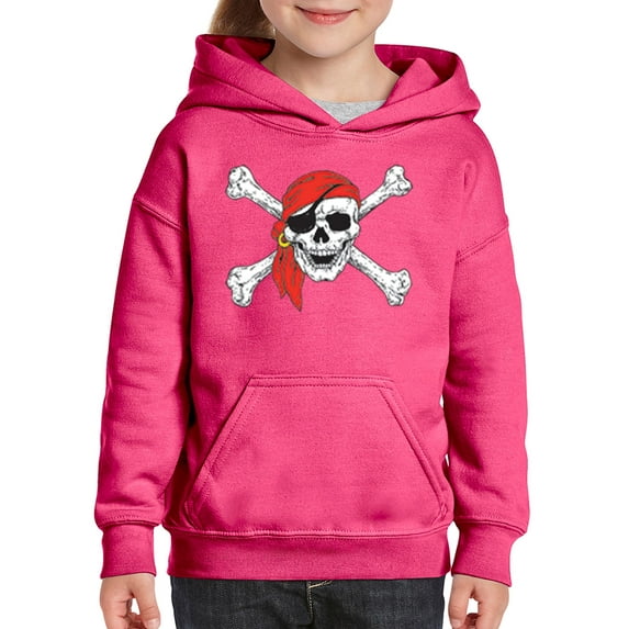 IWPF - Big Girls Hoodies and Sweatshirts - Jolly Roger Skull & Crossbones