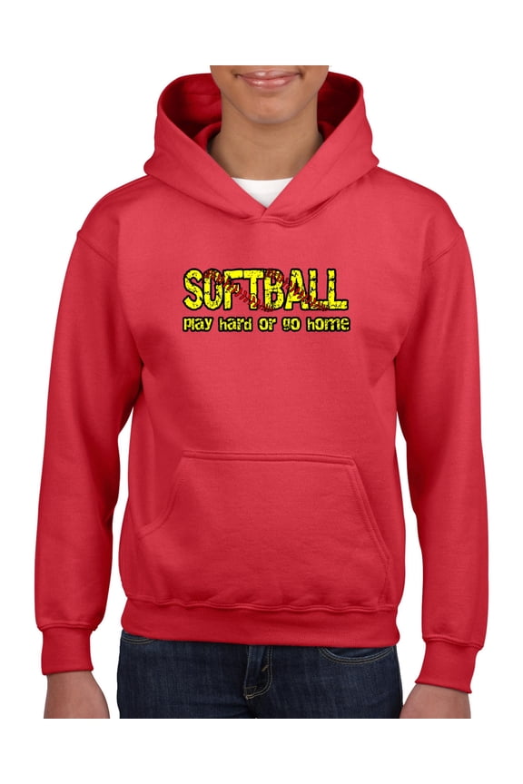- Big Girls Hoodies and Sweatshirts - Softball Play Hard or Go Home