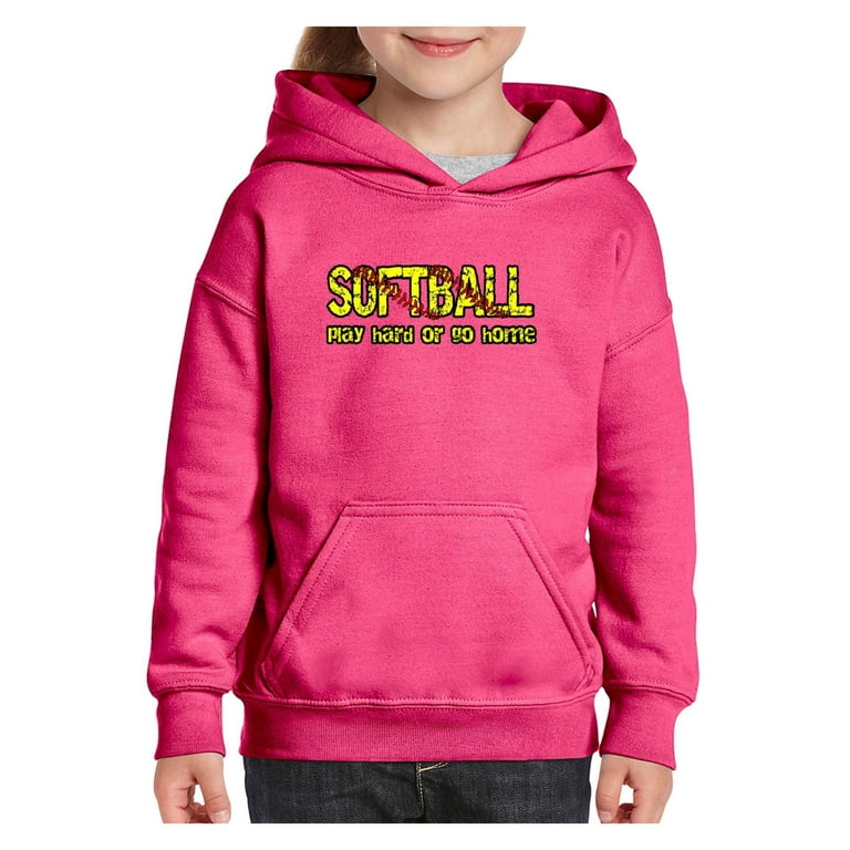 IWPF Big Girls Hoodies and Sweatshirts Softball Play Hard or Go Home Walmart