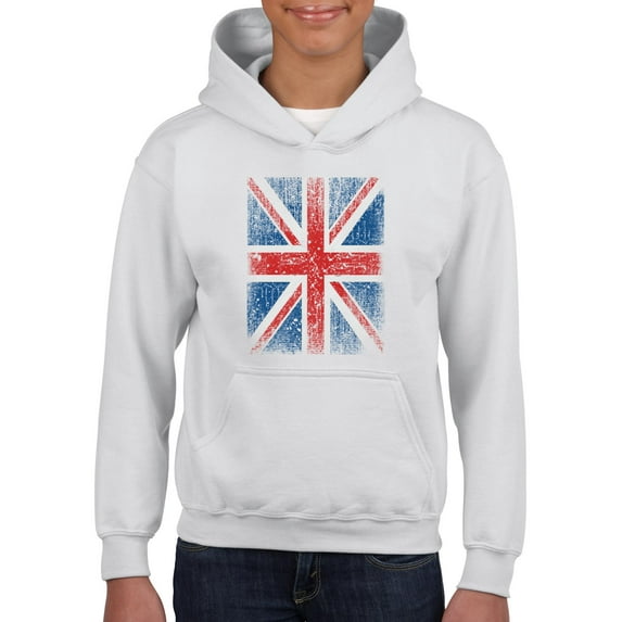 IWPF - Big Girls Hoodies and Sweatshirts - Union Jack British Flag