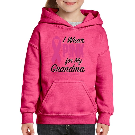 IWPF - Big Girls Hoodies and Sweatshirts, up to Big Girls Size 24 - I Wear Pink For My Grandma