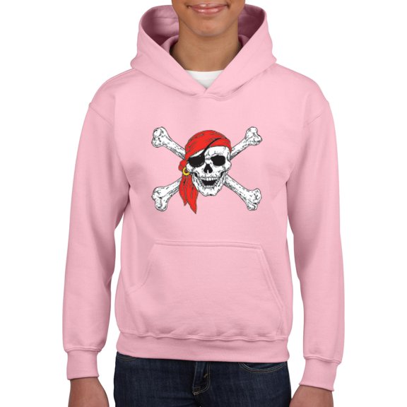 IWPF - Big Girls Hoodies and Sweatshirts - Jolly Roger Skull & Crossbones