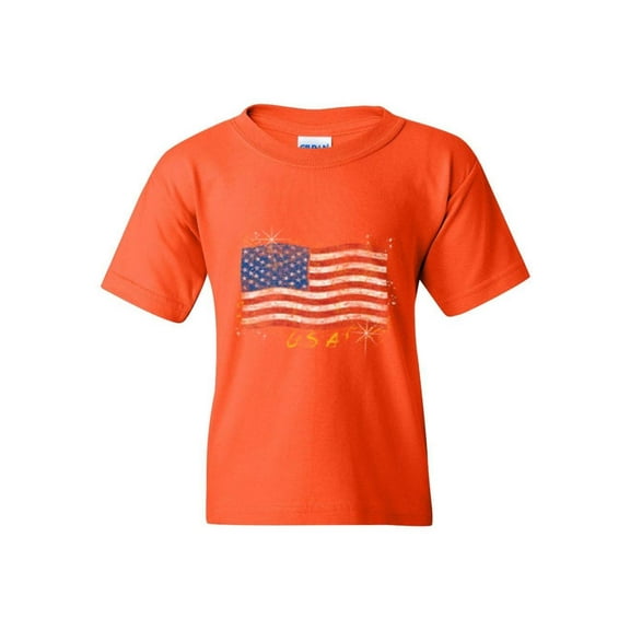 IWPF - Big Girls T-Shirts and Tank Tops - American Flag USA in Gold