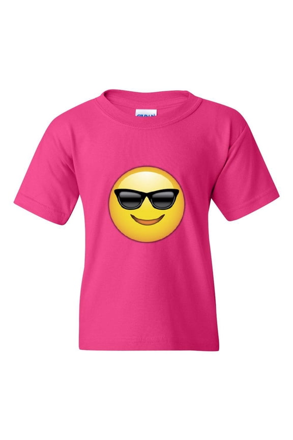 - Big Girls T-Shirts and Tank Tops - Emoji with Sunglasses