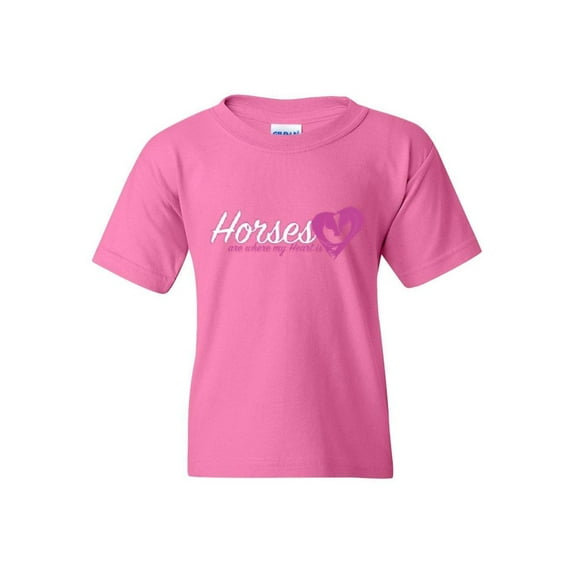 IWPF - Big Girls T-Shirts and Tank Tops - Horses Where My Heart Is