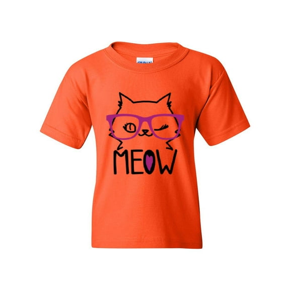 IWPF - Big Girls T-Shirts and Tank Tops - Meow Cute Cat Kitty