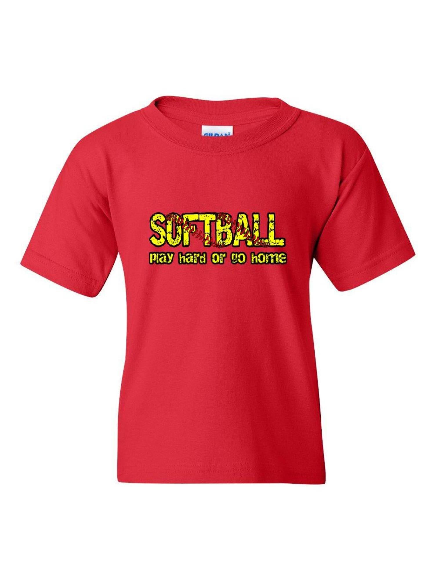 IWPF - Big Girls T-Shirts and Tank Tops - Softball Play Hard or Go Home