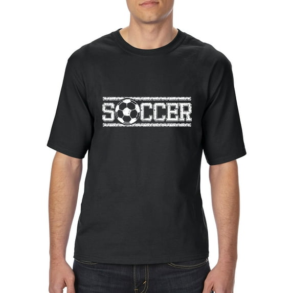 IWPF - Big Men's T-Shirt, up to Tall Size 3XLT - Soccer With Ball