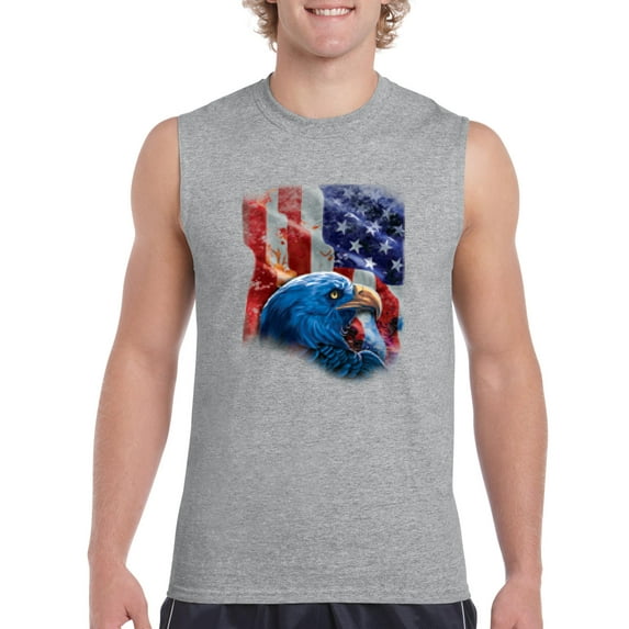 IWPF - Men's Graphic T-Shirt Sleeveless - American Flag 4th of July