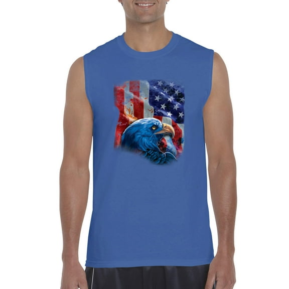 IWPF - Men's Graphic T-Shirt Sleeveless - American Flag 4th of July