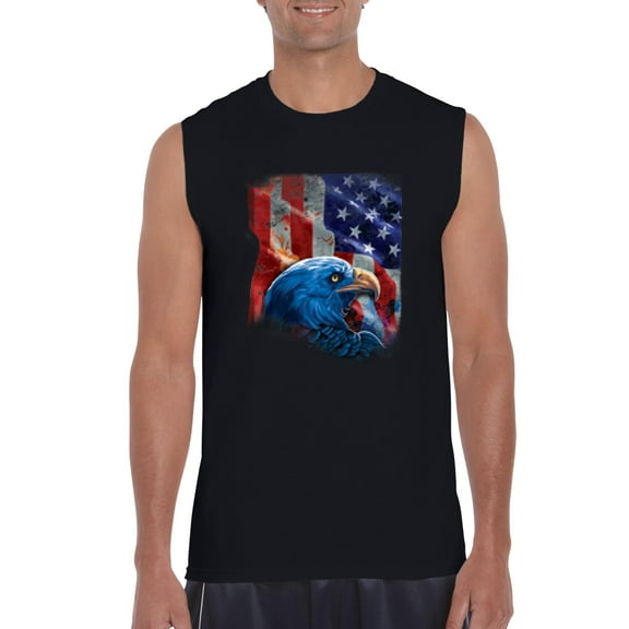 IWPF - Men's Graphic T-Shirt Sleeveless - American Flag 4th of July