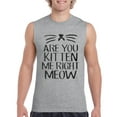 thumbnail image 1 of NIB - Men's Graphic T-Shirt Sleeveless - Are You Kitten Me Right Meow, 1 of 5