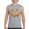 thumbnail image 1 of NIB - Men's Graphic T-Shirt Sleeveless - Halloween Costume Pumpkin Face, 1 of 5