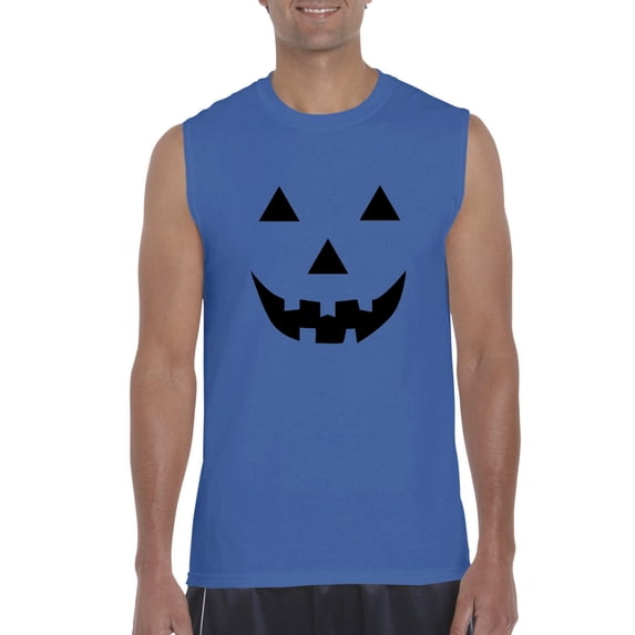 IWPF - Men's Graphic T-Shirt Sleeveless - Halloween Costume Pumpkin Face
