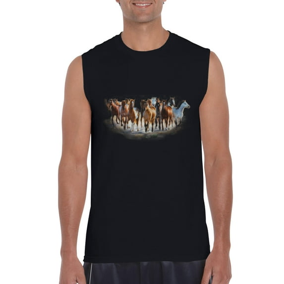 IWPF - Men's Graphic T-Shirt Sleeveless - Horses Herd