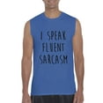 thumbnail image 1 of IWPF - Men's Graphic T-Shirt Sleeveless - I Speak Fluent Sarcasm, 1 of 5