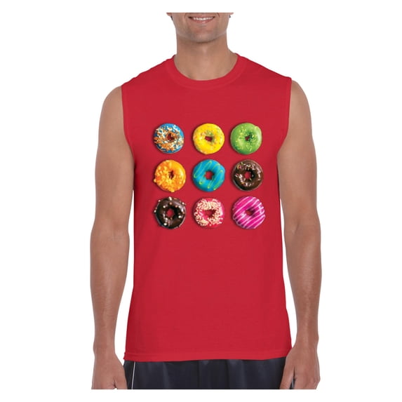 IWPF - Men's Graphic T-Shirt Sleeveless - Love Food Donuts Doughnuts