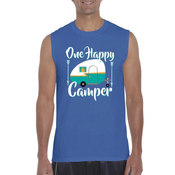 IWPF - Men's Graphic T-Shirt Sleeveless - ONE HAPPY CAMPER