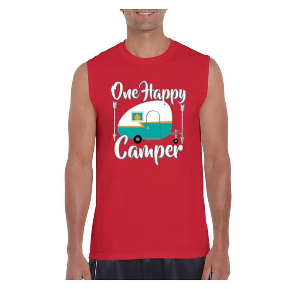 IWPF - Men's Graphic T-Shirt Sleeveless - ONE HAPPY CAMPER