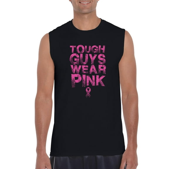 IWPF - Men's Graphic T-Shirt Sleeveless - Tough Guys Wear Pink Cancer
