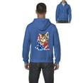 thumbnail image 1 of IWPF - Men's Sweatshirt Full-Zip Pullover - American Flag 4th of July Kitty, 1 of 5