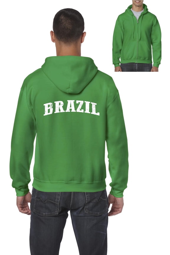 - Men's Sweatshirt Full-Zip Pullover - Brazil