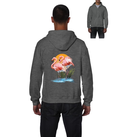 IWPF - Men's Sweatshirt Full-Zip Pullover - Flamingo