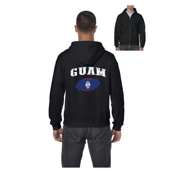 IWPF - Men's Sweatshirt Full-Zip Pullover - Guam Flag