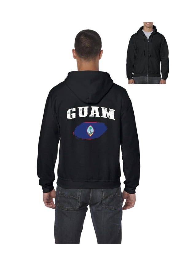 IWPF - Men's Sweatshirt Full-Zip Pullover - Guam Flag